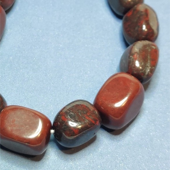 Brecciated Jasper stretch bracelet 12-15mm tumbled stones with felt pouch-NB27 - Picture 5 of 7